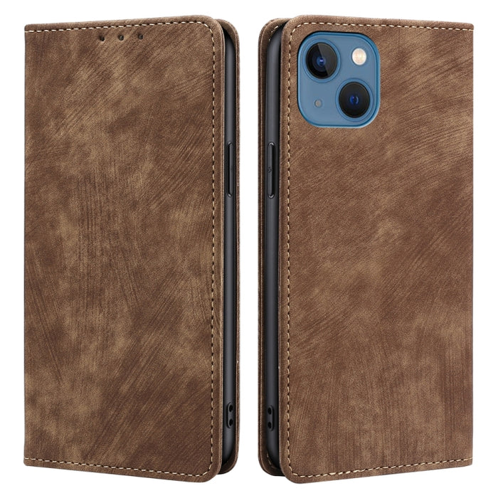 Estuche de teléfono de cuero magnético con cepillo antirrobo