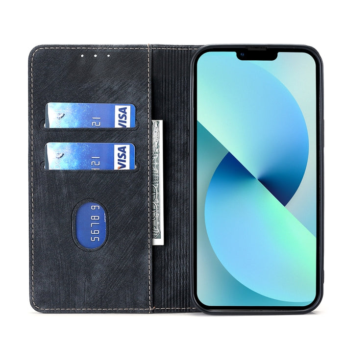 Estuche para teléfono de cuero magnético con cepillo antirrobo RFID, For OPPO A36 4G/A76 4G Global, For OPPO Find X2, For OPPO Find X5, For OPPO K10 Pro 5G, For OPPO Reno6 Pro, For OPPO Reno8 5G, For OPPO Reno8 Pro+ 5G, For Realme 9 Pro/V25/Q5 5G      ...
