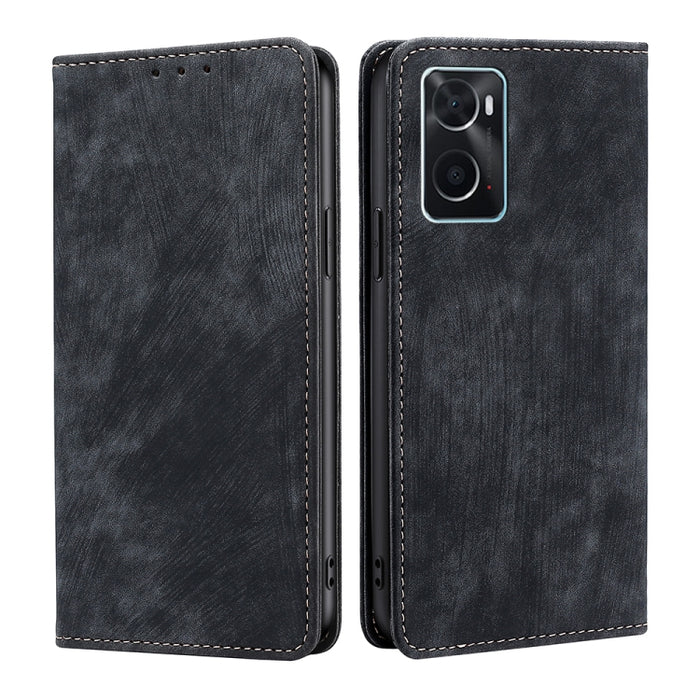 Estuche para teléfono de cuero magnético con cepillo antirrobo RFID, For OPPO A36 4G/A76 4G Global, For OPPO Find X2, For OPPO Find X5, For OPPO K10 Pro 5G, For OPPO Reno6 Pro, For OPPO Reno8 5G, For OPPO Reno8 Pro+ 5G, For Realme 9 Pro/V25/Q5 5G      ...