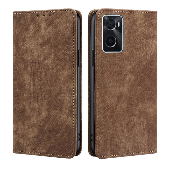 Estuche para teléfono de cuero magnético con cepillo antirrobo RFID, For OPPO A36 4G/A76 4G Global, For OPPO Find X2, For OPPO Find X5, For OPPO K10 Pro 5G, For OPPO Reno6 Pro, For OPPO Reno8 5G, For OPPO Reno8 Pro+ 5G, For Realme 9 Pro/V25/Q5 5G      ...