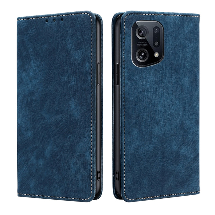 Estuche para teléfono de cuero magnético con cepillo antirrobo RFID, For OPPO A36 4G/A76 4G Global, For OPPO Find X2, For OPPO Find X5, For OPPO K10 Pro 5G, For OPPO Reno6 Pro, For OPPO Reno8 5G, For OPPO Reno8 Pro+ 5G, For Realme 9 Pro/V25/Q5 5G      ...