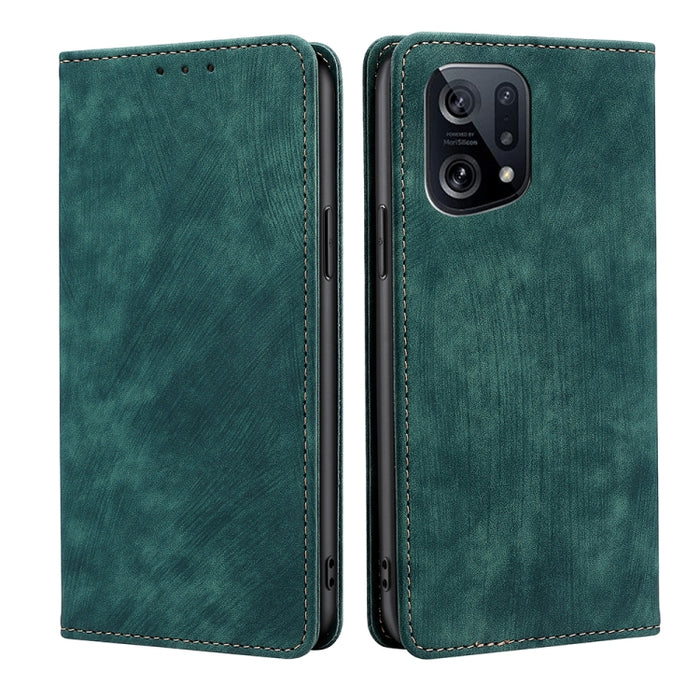 Estuche para teléfono de cuero magnético con cepillo antirrobo RFID, For OPPO A36 4G/A76 4G Global, For OPPO Find X2, For OPPO Find X5, For OPPO K10 Pro 5G, For OPPO Reno6 Pro, For OPPO Reno8 5G, For OPPO Reno8 Pro+ 5G, For Realme 9 Pro/V25/Q5 5G      ...
