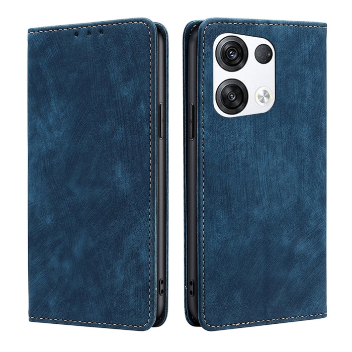 Estuche para teléfono de cuero magnético con cepillo antirrobo RFID, For OPPO A36 4G/A76 4G Global, For OPPO Find X2, For OPPO Find X5, For OPPO K10 Pro 5G, For OPPO Reno6 Pro, For OPPO Reno8 5G, For OPPO Reno8 Pro+ 5G, For Realme 9 Pro/V25/Q5 5G      ...
