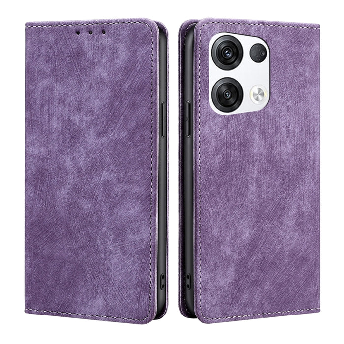 Estuche para teléfono de cuero magnético con cepillo antirrobo RFID, For OPPO A36 4G/A76 4G Global, For OPPO Find X2, For OPPO Find X5, For OPPO K10 Pro 5G, For OPPO Reno6 Pro, For OPPO Reno8 5G, For OPPO Reno8 Pro+ 5G, For Realme 9 Pro/V25/Q5 5G      ...