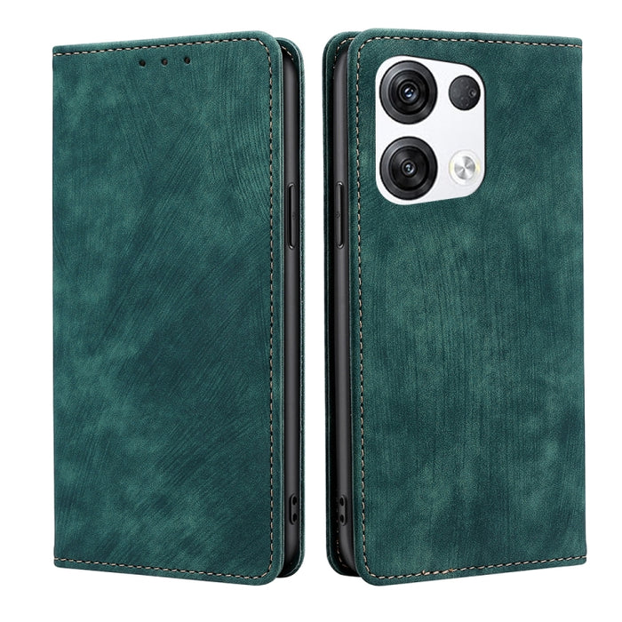 Estuche para teléfono de cuero magnético con cepillo antirrobo RFID, For OPPO A36 4G/A76 4G Global, For OPPO Find X2, For OPPO Find X5, For OPPO K10 Pro 5G, For OPPO Reno6 Pro, For OPPO Reno8 5G, For OPPO Reno8 Pro+ 5G, For Realme 9 Pro/V25/Q5 5G      ...