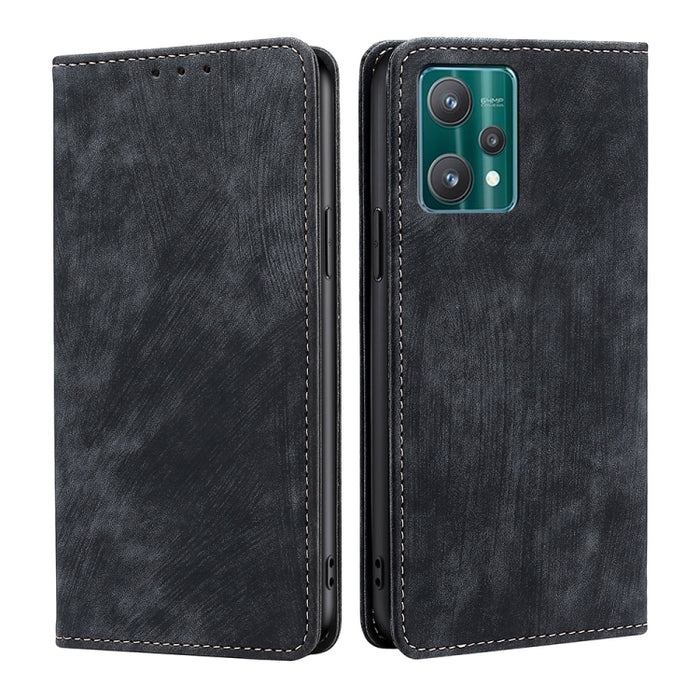 Estuche para teléfono de cuero magnético con cepillo antirrobo RFID, For OPPO A36 4G/A76 4G Global, For OPPO Find X2, For OPPO Find X5, For OPPO K10 Pro 5G, For OPPO Reno6 Pro, For OPPO Reno8 5G, For OPPO Reno8 Pro+ 5G, For Realme 9 Pro/V25/Q5 5G      ...