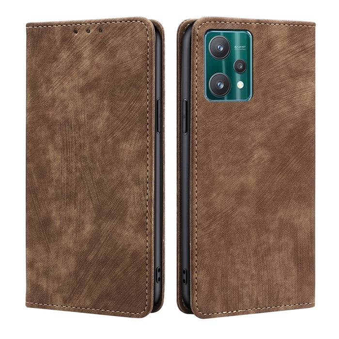 Estuche para teléfono de cuero magnético con cepillo antirrobo RFID, For OPPO A36 4G/A76 4G Global, For OPPO Find X2, For OPPO Find X5, For OPPO K10 Pro 5G, For OPPO Reno6 Pro, For OPPO Reno8 5G, For OPPO Reno8 Pro+ 5G, For Realme 9 Pro/V25/Q5 5G      ...