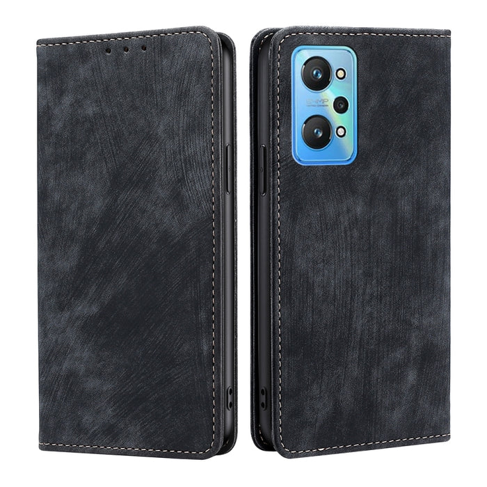 Estuche para teléfono de cuero magnético con cepillo antirrobo RFID, For OPPO A36 4G/A76 4G Global, For OPPO Find X2, For OPPO Find X5, For OPPO K10 Pro 5G, For OPPO Reno6 Pro, For OPPO Reno8 5G, For OPPO Reno8 Pro+ 5G, For Realme 9 Pro/V25/Q5 5G      ...