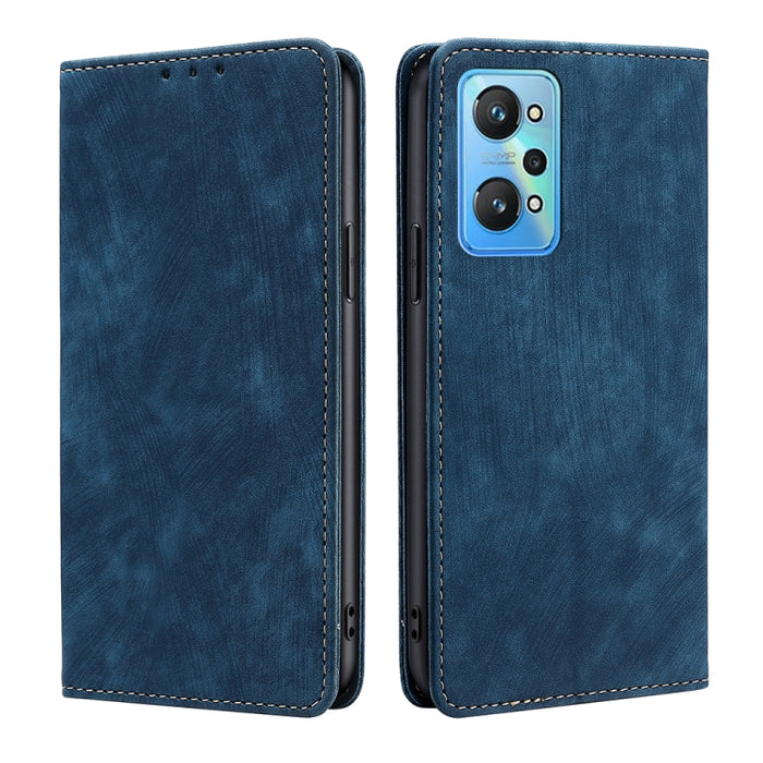 Estuche para teléfono de cuero magnético con cepillo antirrobo RFID, For OPPO A36 4G/A76 4G Global, For OPPO Find X2, For OPPO Find X5, For OPPO K10 Pro 5G, For OPPO Reno6 Pro, For OPPO Reno8 5G, For OPPO Reno8 Pro+ 5G, For Realme 9 Pro/V25/Q5 5G      ...