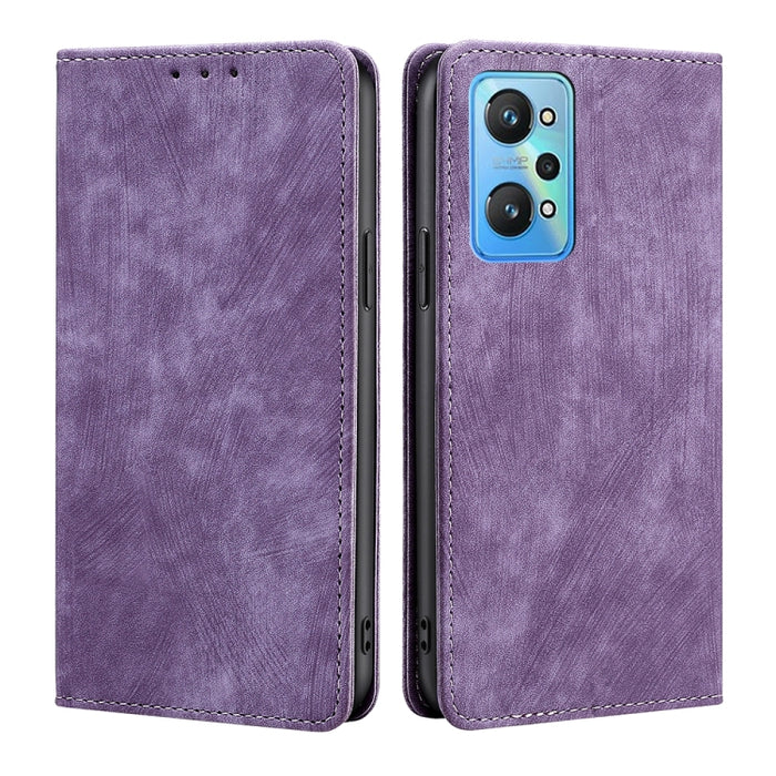 Estuche para teléfono de cuero magnético con cepillo antirrobo RFID, For OPPO A36 4G/A76 4G Global, For OPPO Find X2, For OPPO Find X5, For OPPO K10 Pro 5G, For OPPO Reno6 Pro, For OPPO Reno8 5G, For OPPO Reno8 Pro+ 5G, For Realme 9 Pro/V25/Q5 5G      ...