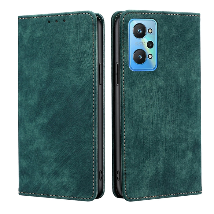 Estuche para teléfono de cuero magnético con cepillo antirrobo RFID, For OPPO A36 4G/A76 4G Global, For OPPO Find X2, For OPPO Find X5, For OPPO K10 Pro 5G, For OPPO Reno6 Pro, For OPPO Reno8 5G, For OPPO Reno8 Pro+ 5G, For Realme 9 Pro/V25/Q5 5G      ...
