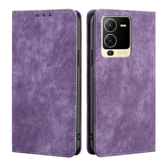 Estuche para teléfono de cuero magnético con cepillo antirrobo RFID, For OPPO A36 4G/A76 4G Global, For OPPO Find X2, For OPPO Find X5, For OPPO K10 Pro 5G, For OPPO Reno6 Pro, For OPPO Reno8 5G, For OPPO Reno8 Pro+ 5G, For Realme 9 Pro/V25/Q5 5G      ...
