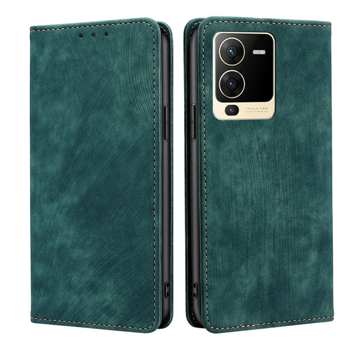 Estuche para teléfono de cuero magnético con cepillo antirrobo RFID, For OPPO A36 4G/A76 4G Global, For OPPO Find X2, For OPPO Find X5, For OPPO K10 Pro 5G, For OPPO Reno6 Pro, For OPPO Reno8 5G, For OPPO Reno8 Pro+ 5G, For Realme 9 Pro/V25/Q5 5G      ...