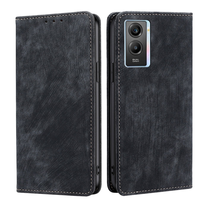 Estuche para teléfono de cuero magnético con cepillo antirrobo RFID, For OPPO A36 4G/A76 4G Global, For OPPO Find X2, For OPPO Find X5, For OPPO K10 Pro 5G, For OPPO Reno6 Pro, For OPPO Reno8 5G, For OPPO Reno8 Pro+ 5G, For Realme 9 Pro/V25/Q5 5G      ...