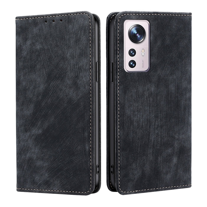 Estuche para teléfono de cuero magnético con cepillo antirrobo RFID, For Xiaomi Redmi Note 10 JE  Japan, For Xiaomi 12, For Xiaomi 12S Ultra, For Xiaomi Poco C40, For Xiaomi Poco M4 5G, For OnePlus Nord CE 2 5G, For ZTE Axon 30 Pro