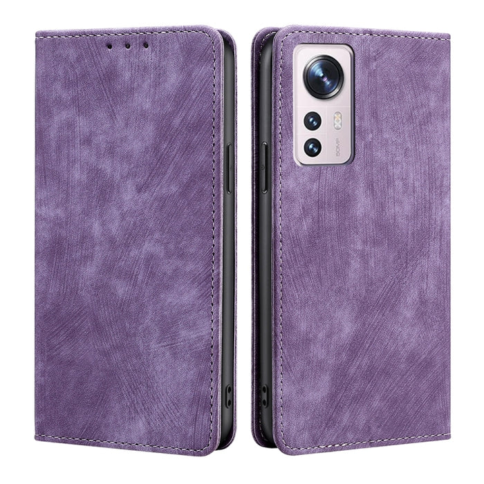 Estuche para teléfono de cuero magnético con cepillo antirrobo RFID, For Xiaomi Redmi Note 10 JE  Japan, For Xiaomi 12, For Xiaomi 12S Ultra, For Xiaomi Poco C40, For Xiaomi Poco M4 5G, For OnePlus Nord CE 2 5G, For ZTE Axon 30 Pro