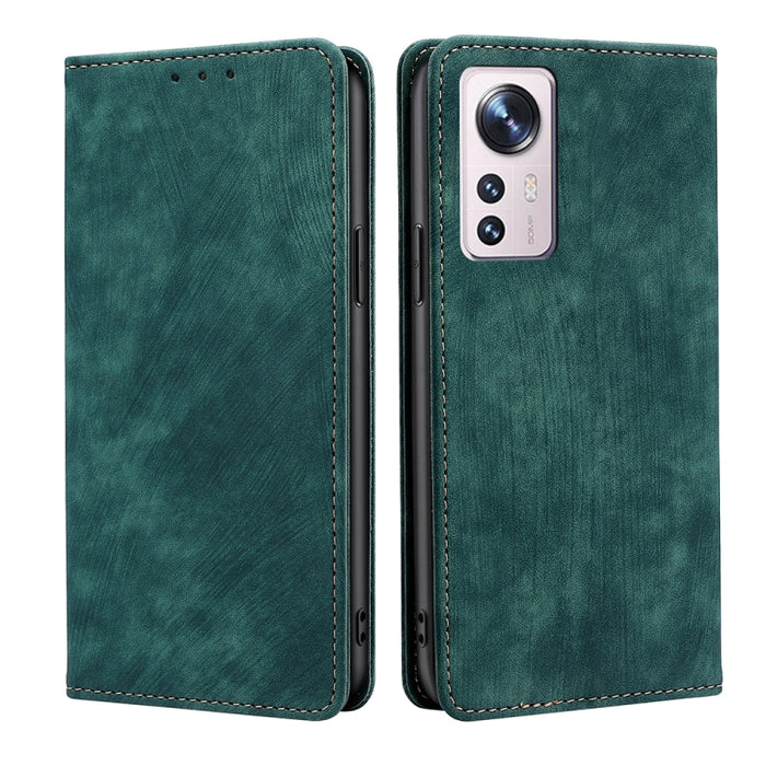 Estuche para teléfono de cuero magnético con cepillo antirrobo RFID, For Xiaomi Redmi Note 10 JE  Japan, For Xiaomi 12, For Xiaomi 12S Ultra, For Xiaomi Poco C40, For Xiaomi Poco M4 5G, For OnePlus Nord CE 2 5G, For ZTE Axon 30 Pro