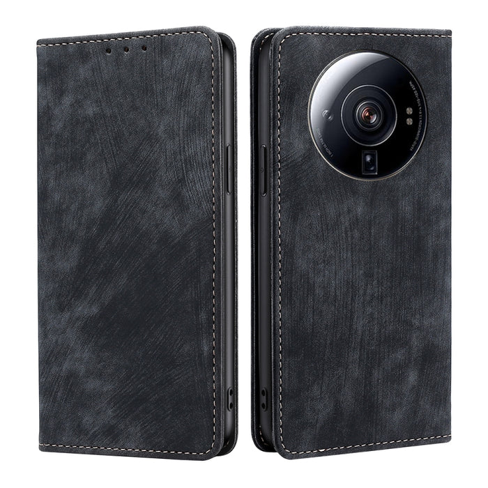 Estuche para teléfono de cuero magnético con cepillo antirrobo RFID, For Xiaomi Redmi Note 10 JE  Japan, For Xiaomi 12, For Xiaomi 12S Ultra, For Xiaomi Poco C40, For Xiaomi Poco M4 5G, For OnePlus Nord CE 2 5G, For ZTE Axon 30 Pro