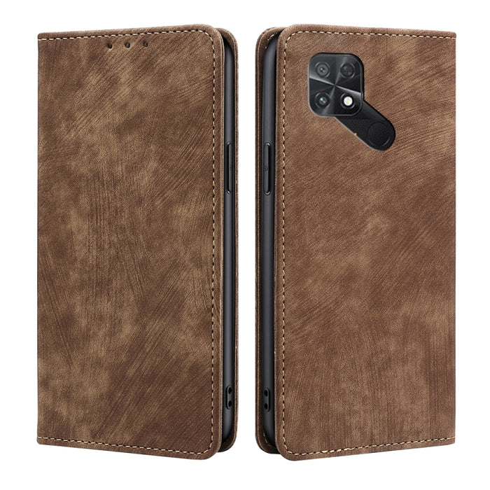 Estuche para teléfono de cuero magnético con cepillo antirrobo RFID, For Xiaomi Redmi Note 10 JE  Japan, For Xiaomi 12, For Xiaomi 12S Ultra, For Xiaomi Poco C40, For Xiaomi Poco M4 5G, For OnePlus Nord CE 2 5G, For ZTE Axon 30 Pro
