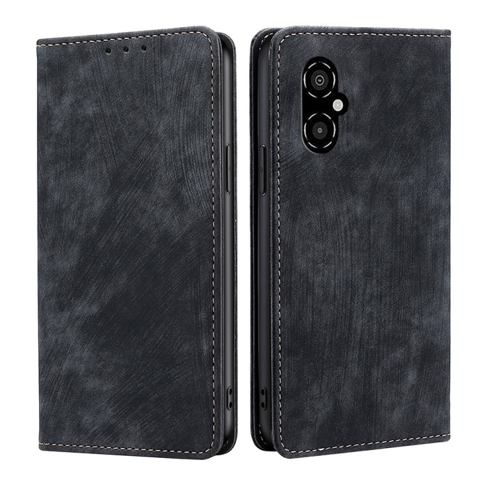 Estuche para teléfono de cuero magnético con cepillo antirrobo RFID, For Xiaomi Redmi Note 10 JE  Japan, For Xiaomi 12, For Xiaomi 12S Ultra, For Xiaomi Poco C40, For Xiaomi Poco M4 5G, For OnePlus Nord CE 2 5G, For ZTE Axon 30 Pro