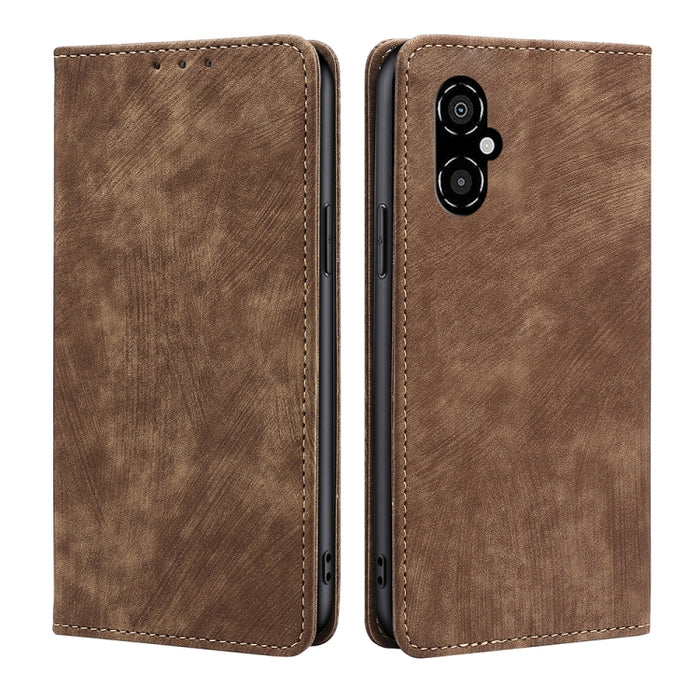 Estuche para teléfono de cuero magnético con cepillo antirrobo RFID, For Xiaomi Redmi Note 10 JE  Japan, For Xiaomi 12, For Xiaomi 12S Ultra, For Xiaomi Poco C40, For Xiaomi Poco M4 5G, For OnePlus Nord CE 2 5G, For ZTE Axon 30 Pro