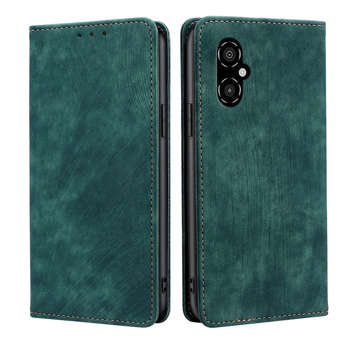 Estuche para teléfono de cuero magnético con cepillo antirrobo RFID, For Xiaomi Redmi Note 10 JE  Japan, For Xiaomi 12, For Xiaomi 12S Ultra, For Xiaomi Poco C40, For Xiaomi Poco M4 5G, For OnePlus Nord CE 2 5G, For ZTE Axon 30 Pro