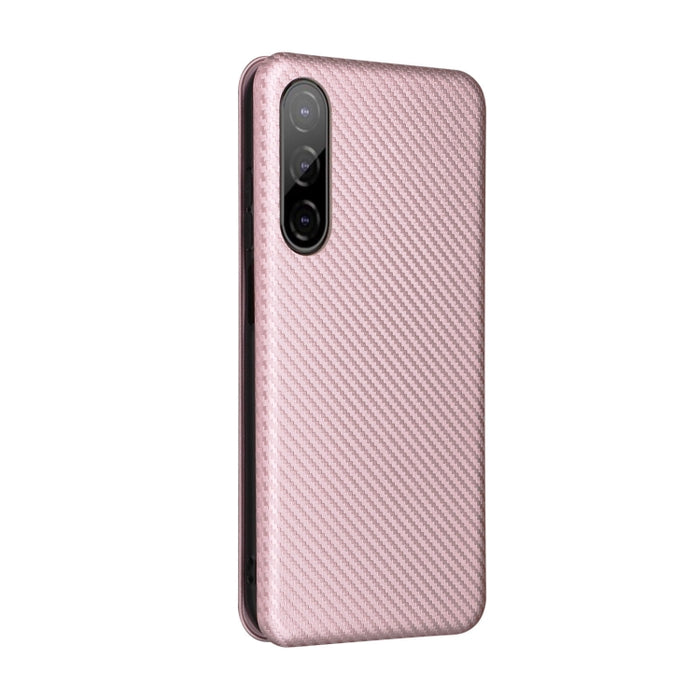 Caja de teléfono de cuero con tapa magnética de textura de fibra de carbono, For HTC Desire 22 Pro, For Realme C30, For Nokia C21 Plus, For Xiaomi 12S Ultra