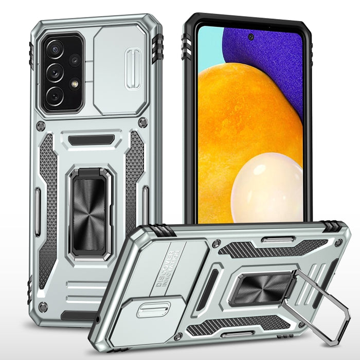 Armor PC + TPU Funda protectora para teléfono con cámara, For Samsung Galaxy A12 5G/4G / M12 / F12, For Xiaomi 12 Pro, For Samsung Galaxy A32 5G, For Samsung Galaxy A52 5G/4G, For Samsung Galaxy S21 5G, For Samsung Galaxy S21+ 5G                       ...