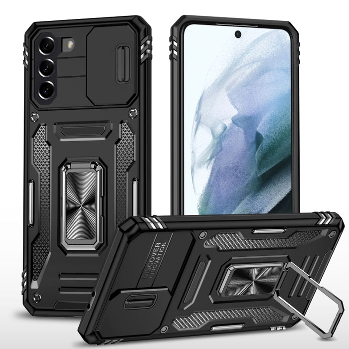 Armor PC + TPU Funda protectora para teléfono con cámara, For Samsung Galaxy A12 5G/4G / M12 / F12, For Xiaomi 12 Pro, For Samsung Galaxy A32 5G, For Samsung Galaxy A52 5G/4G, For Samsung Galaxy S21 5G, For Samsung Galaxy S21+ 5G                       ...