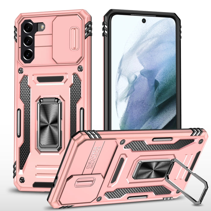 Armor PC + TPU Funda protectora para teléfono con cámara, For Samsung Galaxy A12 5G/4G / M12 / F12, For Xiaomi 12 Pro, For Samsung Galaxy A32 5G, For Samsung Galaxy A52 5G/4G, For Samsung Galaxy S21 5G, For Samsung Galaxy S21+ 5G                       ...