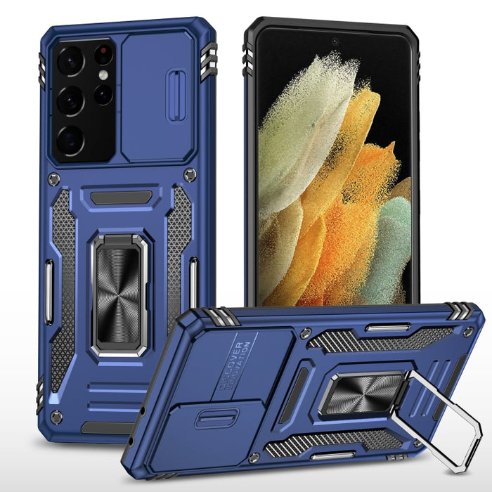 Armor PC + TPU Funda protectora para teléfono con cámara, For Samsung Galaxy A12 5G/4G / M12 / F12, For Xiaomi 12 Pro, For Samsung Galaxy A32 5G, For Samsung Galaxy A52 5G/4G, For Samsung Galaxy S21 5G, For Samsung Galaxy S21+ 5G                       ...