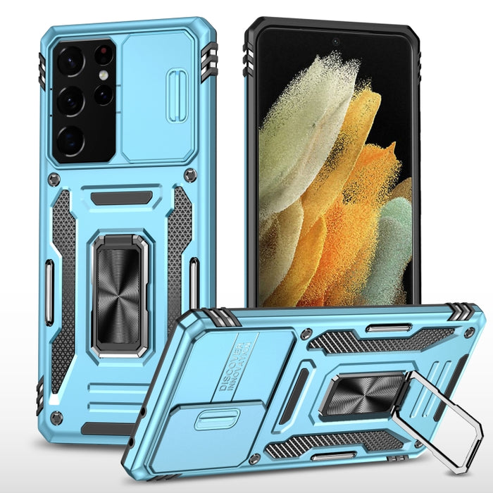 Armor PC + TPU Funda protectora para teléfono con cámara, For Samsung Galaxy A12 5G/4G / M12 / F12, For Xiaomi 12 Pro, For Samsung Galaxy A32 5G, For Samsung Galaxy A52 5G/4G, For Samsung Galaxy S21 5G, For Samsung Galaxy S21+ 5G                       ...