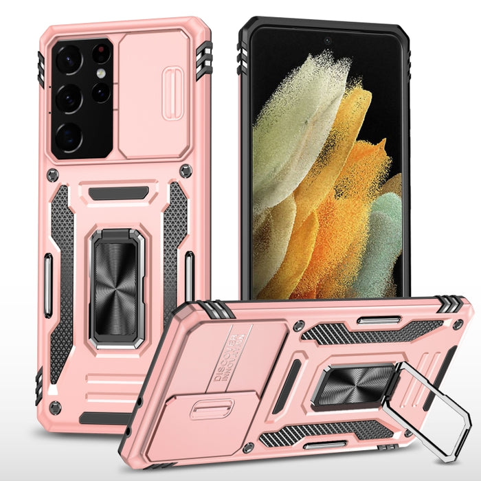 Armor PC + TPU Funda protectora para teléfono con cámara, For Samsung Galaxy A12 5G/4G / M12 / F12, For Xiaomi 12 Pro, For Samsung Galaxy A32 5G, For Samsung Galaxy A52 5G/4G, For Samsung Galaxy S21 5G, For Samsung Galaxy S21+ 5G                       ...