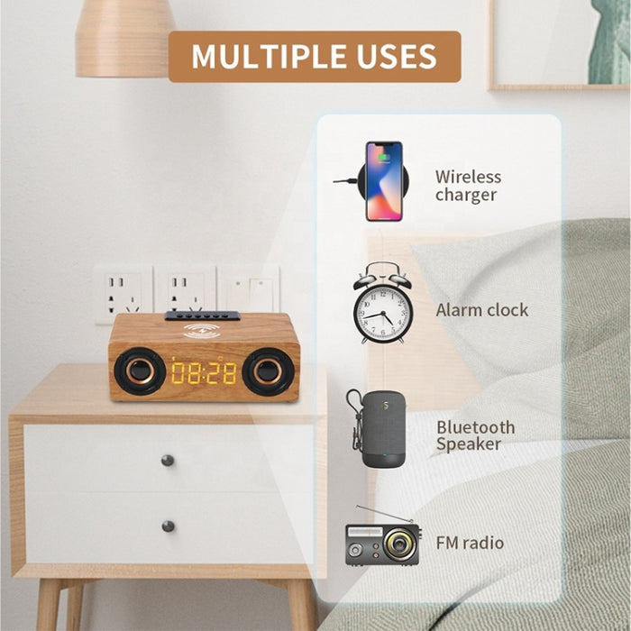 Altavoz inalámbrico Bluetooth de madera de escritorio multifuncional K1