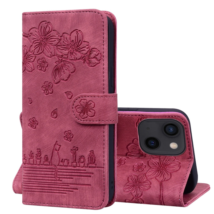 Estuche de cuero en relieve de dibujos animados Sakura Cat