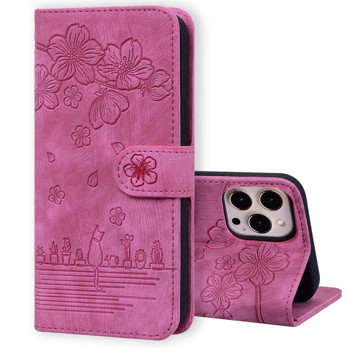 Estuche de cuero en relieve de dibujos animados Sakura Cat