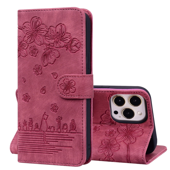 Estuche de cuero en relieve de dibujos animados Sakura Cat