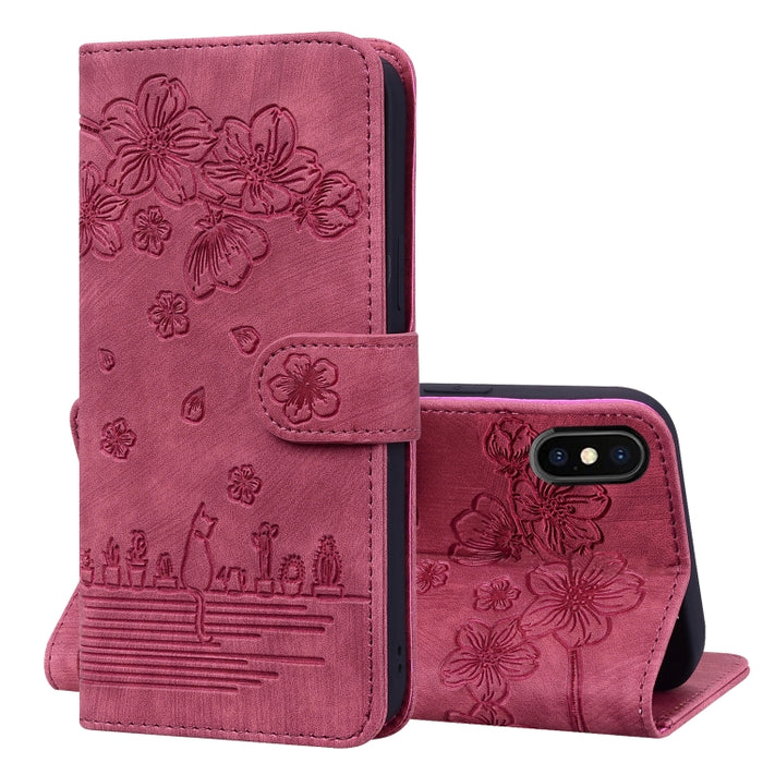 Estuche de cuero en relieve de dibujos animados Sakura Cat