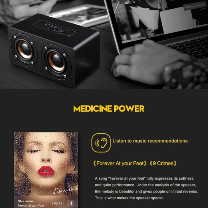Altavoz inalámbrico de madera de escritorio multifuncional M5 Altavoz Bluetooth