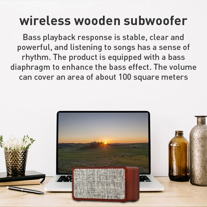 Q2 Subwoofer Altavoz Bluetooth inalámbrico de madera