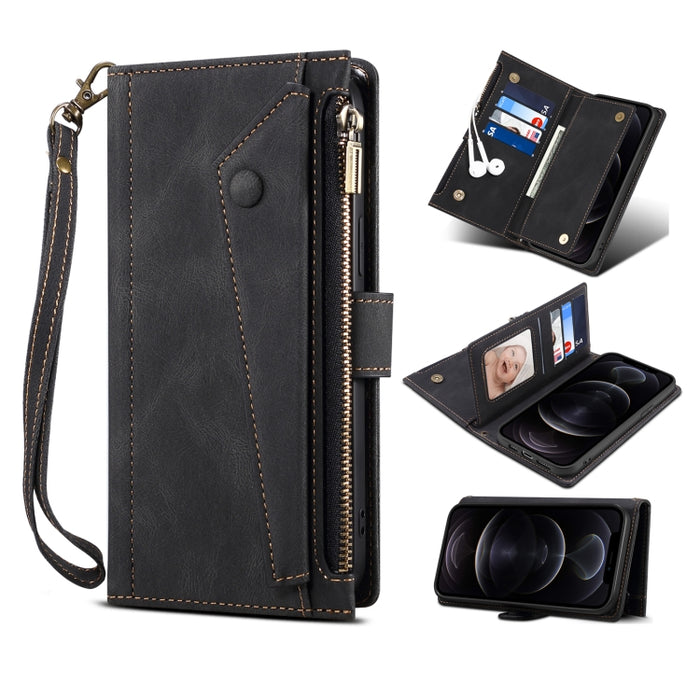 Estuche para teléfono de cuero con tapa RFID retro esmerilado