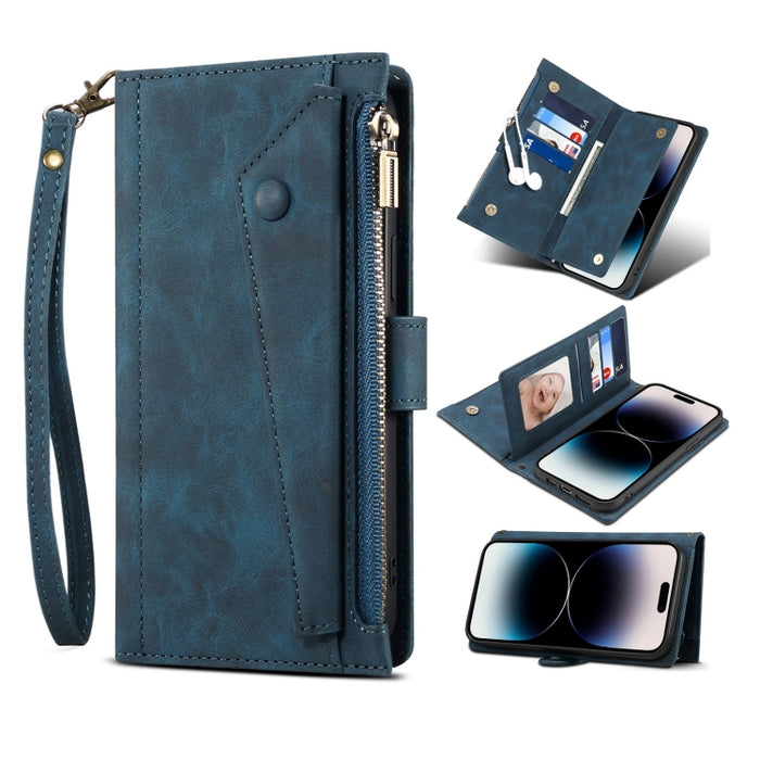 Estuche para teléfono de cuero con tapa RFID retro esmerilado