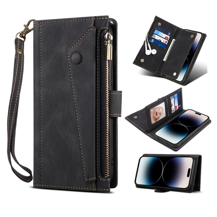 Estuche para teléfono de cuero con tapa RFID retro esmerilado