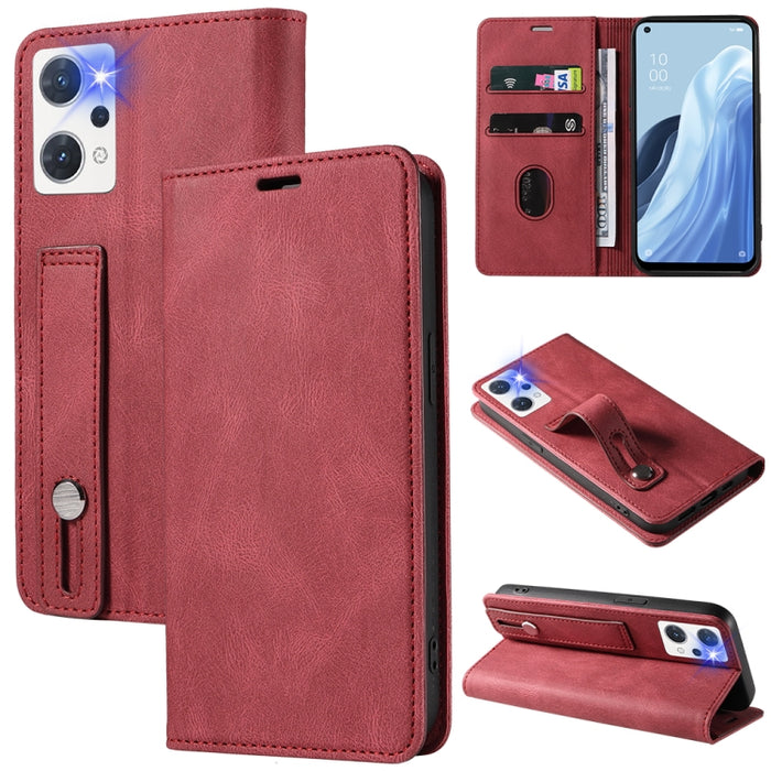Caja de teléfono de cuero magnético de pulsera, For OPPO Reno7 A, For Samsung Galaxy A13 4G, For Samsung Galaxy A13 5G, For Samsung Galaxy A22 4G, For Samsung Galaxy A22 5G, For Samsung Galaxy A33, For Samsung Galaxy A53, For Samsung Galaxy S21 5G     ...