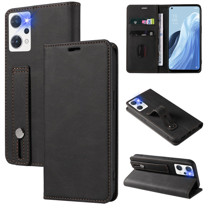 Caja de teléfono de cuero magnético de pulsera, For OPPO Reno7 A, For Samsung Galaxy A13 4G, For Samsung Galaxy A13 5G, For Samsung Galaxy A22 4G, For Samsung Galaxy A22 5G, For Samsung Galaxy A33, For Samsung Galaxy A53, For Samsung Galaxy S21 5G     ...