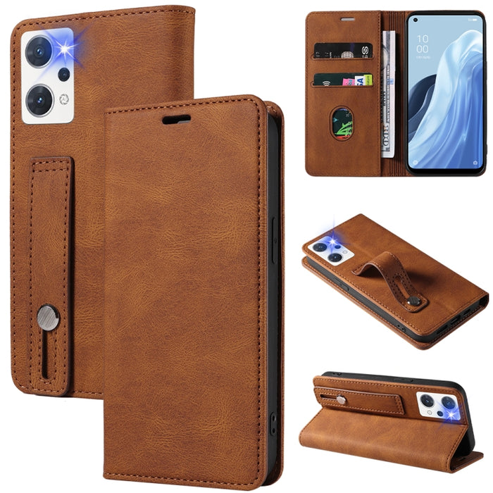 Caja de teléfono de cuero magnético de pulsera, For OPPO Reno7 A, For Samsung Galaxy A13 4G, For Samsung Galaxy A13 5G, For Samsung Galaxy A22 4G, For Samsung Galaxy A22 5G, For Samsung Galaxy A33, For Samsung Galaxy A53, For Samsung Galaxy S21 5G     ...