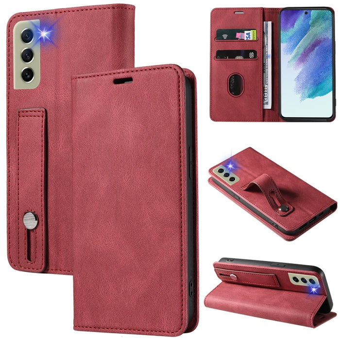 Caja de teléfono de cuero magnético de pulsera, For OPPO Reno7 A, For Samsung Galaxy A13 4G, For Samsung Galaxy A13 5G, For Samsung Galaxy A22 4G, For Samsung Galaxy A22 5G, For Samsung Galaxy A33, For Samsung Galaxy A53, For Samsung Galaxy S21 5G     ...