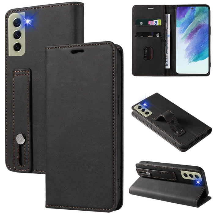 Caja de teléfono de cuero magnético de pulsera, For OPPO Reno7 A, For Samsung Galaxy A13 4G, For Samsung Galaxy A13 5G, For Samsung Galaxy A22 4G, For Samsung Galaxy A22 5G, For Samsung Galaxy A33, For Samsung Galaxy A53, For Samsung Galaxy S21 5G     ...