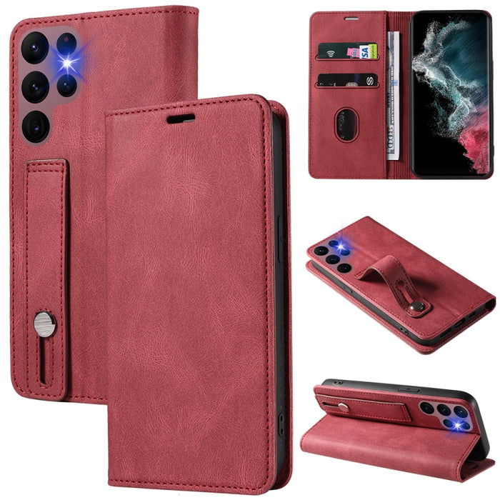 Caja de teléfono de cuero magnético de pulsera, For OPPO Reno7 A, For Samsung Galaxy A13 4G, For Samsung Galaxy A13 5G, For Samsung Galaxy A22 4G, For Samsung Galaxy A22 5G, For Samsung Galaxy A33, For Samsung Galaxy A53, For Samsung Galaxy S21 5G     ...