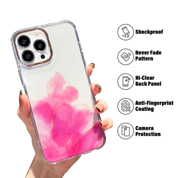 Estuche para teléfono con patrón de mármol de halo dorado